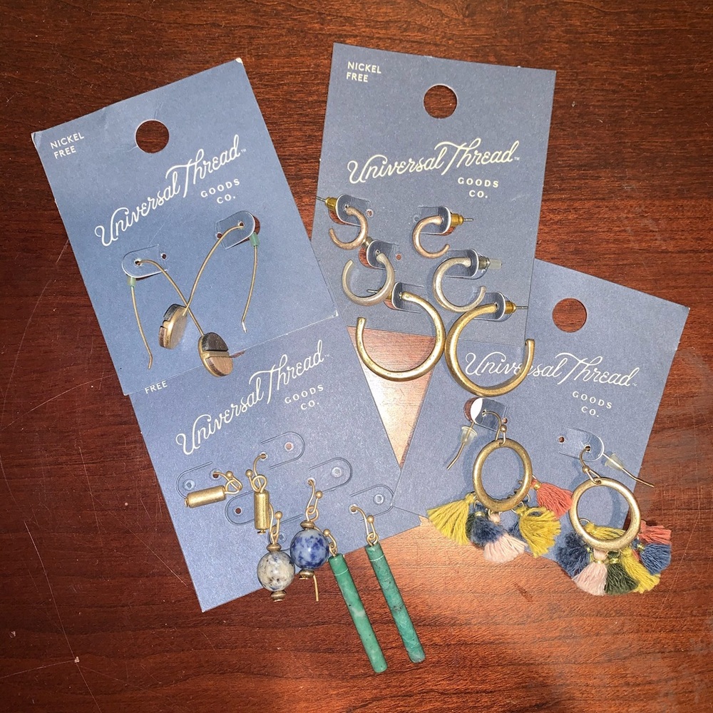 4 sets of boho styled earrings